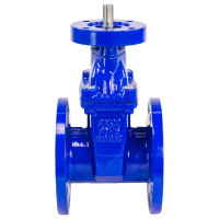 Задвижка клиновая DN.ru 30ч939р Ду150 Ру16 под электропривод, цвет - синий D040-00820