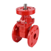 Задвижка клиновая DN.ru 30ч939р Ду200 Ру16 под электропривод, цвет - красный D040-00706