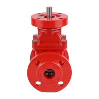 Задвижка клиновая DN.ru 30ч939р Ду200 Ру16 под электропривод, цвет - красный D040-00706