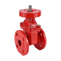 Задвижка клиновая DN.ru 30ч939р Ду200 Ру16 под электропривод, цвет - красный D040-00706