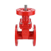 Задвижка клиновая DN.ru 30ч939р Ду200 Ру16 под электропривод, цвет - красный D040-00706