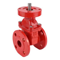 Задвижка клиновая DN.ru 30ч939р Ду200 Ру16 под электропривод, цвет - красный D040-00706