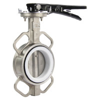 Дисковый поворотный затвор DN.ru 316L-316L-PTFE Ду125 Ру16 с рукояткой D050-01618