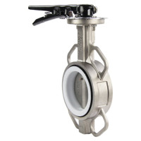 Дисковый поворотный затвор DN.ru 316L-316L-PTFE Ду100 Ру16 с рукояткой D050-01601