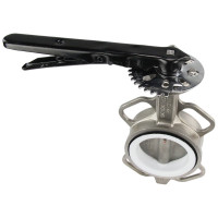 Дисковый поворотный затвор DN.ru 316L-316L-PTFE Ду100 Ру16 с рукояткой D050-01601