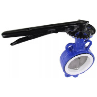 Поворотный затвор DN.ru WCB-316L-PTFE Ду200 Ру16, углеродистая сталь, PTFE, с ручкой D050-02315