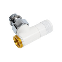 Угловой вентиль SR Rubinetterie Tondera ручная регулировка, 1/2"х3/4" E, белый 0623-1500VCEA