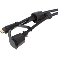 Индустриальный шнур LANMASTER HDMI, IP68, 5.0 м, черный LAN-HDMI-HDMI-5.0-WP