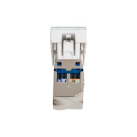 Вставка LANMASTER Mosaic 22.5x45, RJ-45 STP, категория6, белая LAN-SIP-22S6-WH