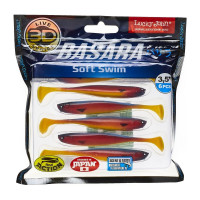 Виброхвосты LUCKY JOHN LJ 3D Series BASARA SOFT SWIM 3.5in, цвет PG06, 6шт. 140403-PG06