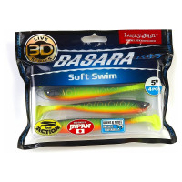 Виброхвосты LUCKY JOHN LJ 3D Series BASARA SOFT SWIM 5.0in, цвет PG02, 4шт. 140404-PG02