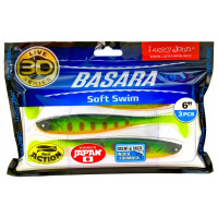 Виброхвосты LUCKY JOHN LJ 3D Series BASARA SOFT SWIM 6.0in, цвет PG01, 3шт. 140405-PG01