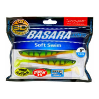 Виброхвосты LUCKY JOHN LJ 3D Series BASARA SOFT SWIM 5.0in, цвет PG13, 4шт. 140404-PG13