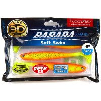 Виброхвосты LUCKY JOHN LJ 3D Series BASARA SOFT SWIM 6.0in, цвет PG03, 3шт. 140405-PG03