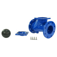 Клапан обратный шаровой DN.ru GGG50-GGG50-БНК-сп Ду125 Ру16 со сливной пробкой, чугунный D100-01580