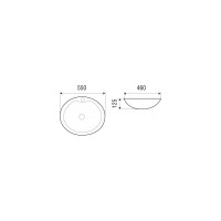 Накладная раковина WeltWasser WW ELBACH 550х460х125 1147 10000004583