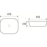 Накладная раковина WeltWasser WW ELBACH 410х410х150 2144 10000003848