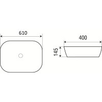 Накладная раковина WeltWasser WW ELBACH 610х400х145 21434 10000003847
