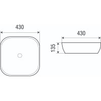 Накладная раковина WeltWasser WW ELBACH 430х430х135 2198 10000003841