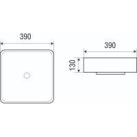 Накладная раковина WeltWasser WW ELBACH 390х390х130 2196 10000003840