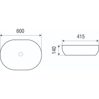 Накладная раковина WeltWasser WW ELBACH 600х415х140 2192 10000003859