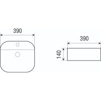 Накладная раковина WeltWasser WW ELBACH 390х390х140 2230 10000003822