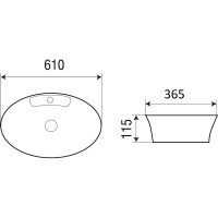 Накладная раковина WeltWasser WW ELBACH 610х365х115 3203 10000003858