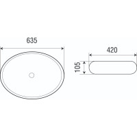 Накладная раковина WeltWasser WW ELBACH 635х420х105 3075 10000003869