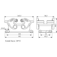 Пустой корпус Emas нижний ввод, 4 фиксатора EBM24GM44