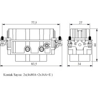 Гнездо Emas 8 полюсов, 80А, 4 полюса, 16А EB0812CP00