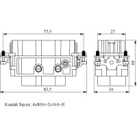 Гнездо Emas 6 полюсов, 4/80А + 2/16А EB0806CP00
