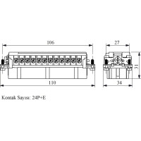 Розетка Emas 24 полюса, 16А 1-24 EB024CP00