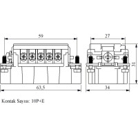 Штепсель Emas 10 полюсов, 16А EB010CF00