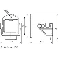 Пустой корпус Emas с пластиковой ручкой прямой ввод 5 полюсов EBM05GM41