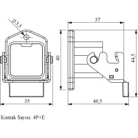 Пустой корпус Emas прямой ввод 5 полюсов, металл EBM05GM46