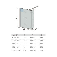 Душевое ограждение WeltWasser WW400 1000+300х1850 мм 100G+30G 10000002948
