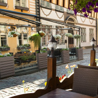 Садово-парковый светильник FERON серии Флер, PL594 60W 230V E27 коричневый, на постамент, 11622