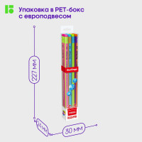 Набор чернографитных карандашей BERLINGO Fuze HB, 12 шт, трехгранные, заточенные, с ластиком, точилка BP00865_12