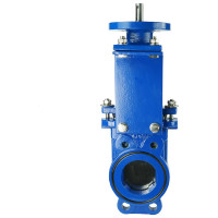 Задвижка шиберная DN.ru GGG40-SS304-NBR-2W-ISO Ду80 Ру10 с голым штоком и ISO-фланцем D040-03151