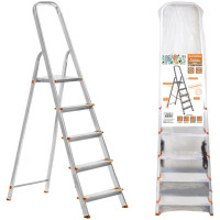 Алюминиевая стремянка TDM ELECTRIC СА5 Народная 5 ступеней, усиленный профиль SQ1028-0104