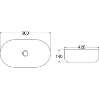 Керамическая накладная раковина BelBagno овальная, серая матовая BB1084-H311