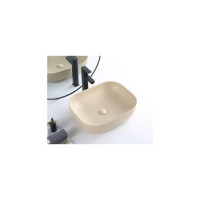 Керамическая накладная раковина BelBagno прямоугольная, бежевая матовая BB1302-H316