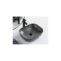 Керамическая накладная раковина BelBagno прямоугольная, серая матовая BB1302-H311