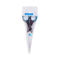 Комплект ножниц OfficeSpace, 24 шт в упаковке, 16 см, черные с синими вставками, ПВХ-чехол с ом 264901