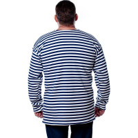 Тельняшка с начесом и длинным рукавом БЕРТА хлопок, синяя полоса 702с-48-50