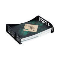 Горизонтальный лоток для бумаг Стамм Field широкая загрузка, черный ЛТ801