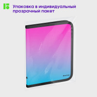 Папка на молнии BERLINGO Radiance А5+, 600 мкм, розовый/голубой градиент, с рисунком ZF5_A5002
