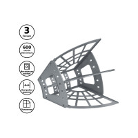 Веерный лоток для бумаг Стамм Эконом 3-х секционный, серый ЛТ411