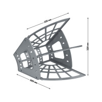 Веерный лоток для бумаг Стамм Эконом 3-х секционный, серый ЛТ411