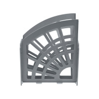 Веерный лоток для бумаг Стамм Эконом 3-х секционный, серый ЛТ411